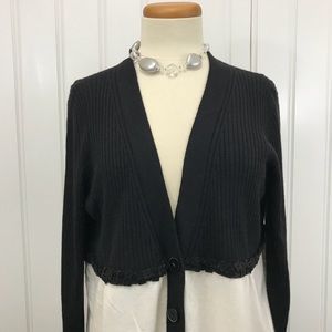 Maria Rinaldi v neck cardigan black & white size m